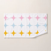 かわいい中モダン星パターンミニマリストピンクイエロー バスタオルセット (ハンドタオル)