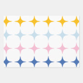 かわいい中モダン星パターンミニマリストピンクイエロー ラッピングペーパーシート (正面2)