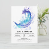 かわいい中世ドラゴンアドベンチャー誕生日 招待状 (スタンド正面)