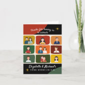 かわいい中世紀のスタイルバーチャル結婚ビデオの写真 サンキューカード (正面)