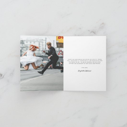 かわいい中世紀のスタイルバーチャル結婚ビデオの写真 サンキューカード (内部)