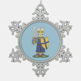 かわいい中世騎士 スノーフレークピューターオーナメント