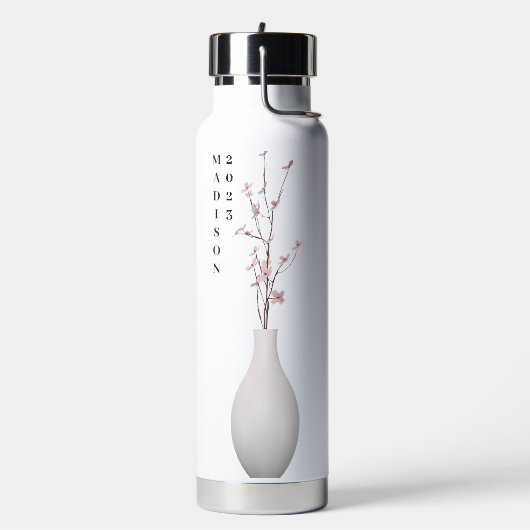 かわいい中国のさくらんぼ花瓶パーソナライズされた ウォーターボトル (左面)