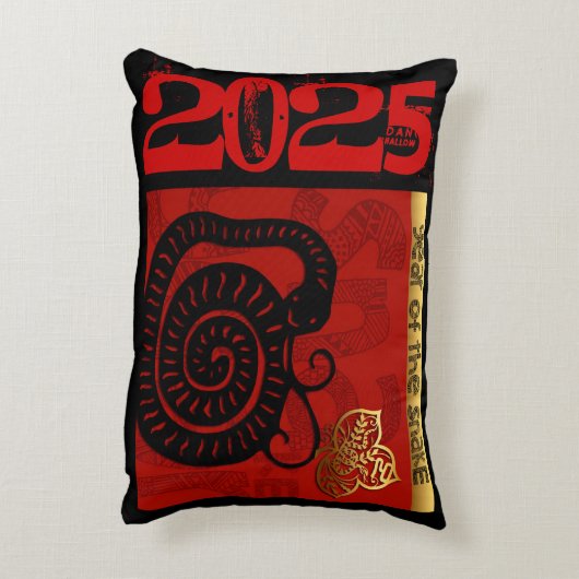 かわいい中国のスネークイヤー2025〔占星術の〕十二宮図誕生日AP A アクセントクッション (裏面(縦))