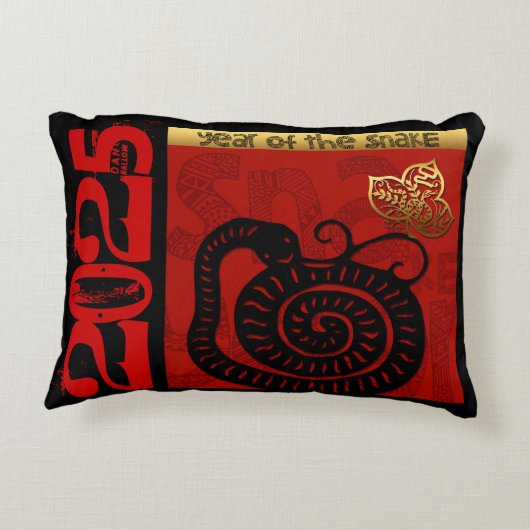 かわいい中国のスネークイヤー2025〔占星術の〕十二宮図誕生日AP A アクセントクッション (裏面)