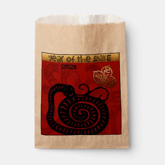 かわいい中国のスネークイヤー2025〔占星術の〕十二宮図誕生日FB フェイバーバッグ (正面)