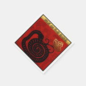 かわいい中国のスネークイヤー2025〔占星術の〕十二宮図誕生日PN スタンダードカクテルナプキン (角)