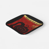 かわいい中国のスネークイヤー2025〔占星術の〕十二宮図誕生日PP ペーパープレート (傾斜あり)