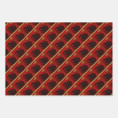 かわいい中国のスネークイヤー〔占星術の〕十二宮図誕生日WP3P ラッピングペーパーシート (正面2)