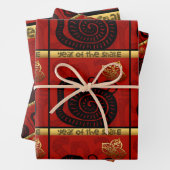 かわいい中国のスネークイヤー〔占星術の〕十二宮図誕生日WP3P ラッピングペーパーシート (インサイチュ)