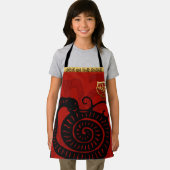 かわいい中国のスネークニューイヤー〔占星術の〕十二宮図誕生日KA エプロン (インサイチュ)