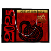 かわいい中国のスネークニューイヤー〔占星術の〕十二宮図誕生日LGB ラージペーパーバッグ (裏面)