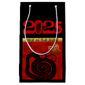 かわいい中国のスネークニューイヤー〔占星術の〕十二宮図誕生日SGB スモールペーパーバッグ (正面)