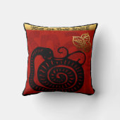 かわいい中国のスネークニューイヤー〔占星術の〕十二宮図誕生日SqP クッション (裏面)