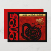 かわいい中国のスネーク年2025〔占星術の〕十二宮図誕生日HPC シーズンポストカード (正面/裏面)