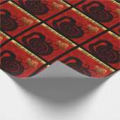 かわいい中国のスネーク年2025〔占星術の〕十二宮図誕生日WP ラッピングペーパー (角)