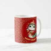 かわいい中国のスネ中国のーク新年の衣装 コーヒーマグカップ (正面右)