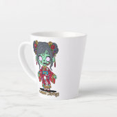 かわいい中国のゾンビ カフェラテマグ (左アングル)