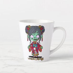かわいい中国のゾンビ カフェラテマグ