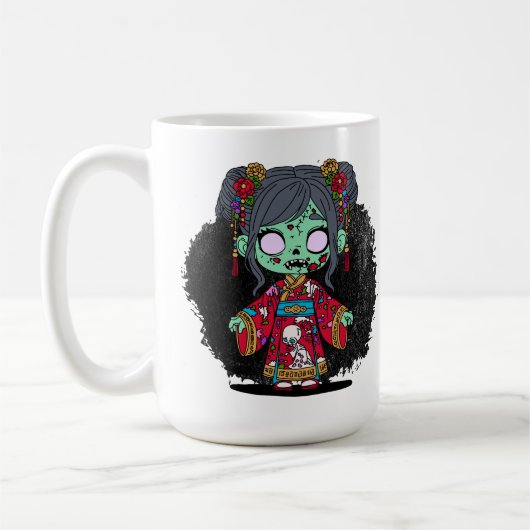 かわいい中国のゾンビ コーヒーマグカップ (左)