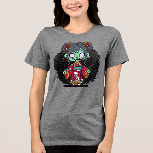 かわいい中国のゾンビ トライブレンドTシャツ (正面)