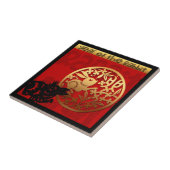 かわいい中国のラビットイヤー〔占星術の〕十二宮図誕生日スクエアCT タイル (側面)