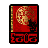 かわいい中国のラビットイヤー〔占星術の〕十二宮図誕生日HFM マグネット (縦)