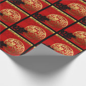 かわいい中国のラビットイヤー〔占星術の〕十二宮図誕生日WP1 ラッピングペーパー (角)