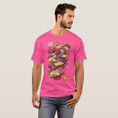 かわいい中国のレッド・ドラゴン Tシャツ (正面フル)