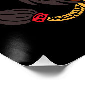 かわいい中国の新年の魔女とライオン ポスター (コーナー)