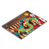 かわいい中国の新年ドラゴン折り紙モノグラムN ノートブック (左側)