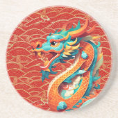 かわいい中国の新年ドラゴン〔占星術の〕十二宮図誕生日RSC コースター (正面)