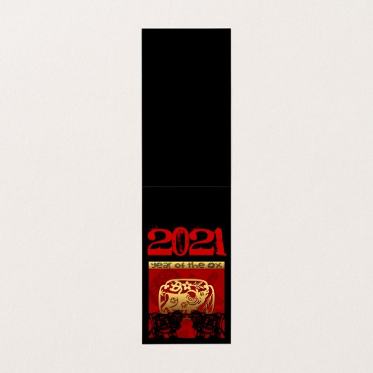 かわいい中国の牛の年2021〔占星術の〕十二宮図誕生日FBC 名刺 (外部フラット)