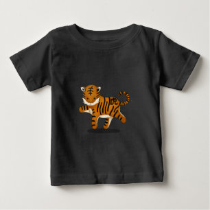 かわいい中国の〔占星術の〕十二宮図タイガーブラック ベビーTシャツ
