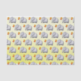 かわいい中立ハートの気球象のベビーシャワー 薄葉紙