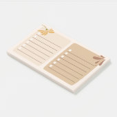 かわいい中立的な背景に花のブラウン ポストイット (アングル)