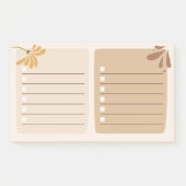 かわいい中立的な背景に花のブラウン ポストイット (正面)