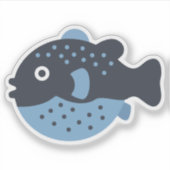 かわいい丸いフグ シール (正面)