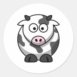 かわいい丸い漫画の牛 ラウンドシール