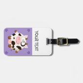 かわいい丸い牛 ラゲッジタグ (正面横)