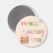 かわいい丸い磁石 |お考えしについて マグネット (正面/裏面)