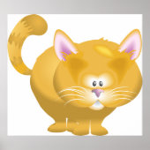 かわいい丸っこいオレンジのタビー猫 ポスター (正面)