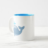 かわいい丸ぽっちゃりクジラ ツートーンマグカップ (正面左)