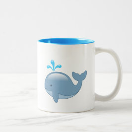 かわいい丸ぽっちゃりクジラ ツートーンマグカップ