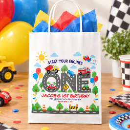 かわいい乗り物のお車 男の子1歳の誕生日 フェイバーバッグ