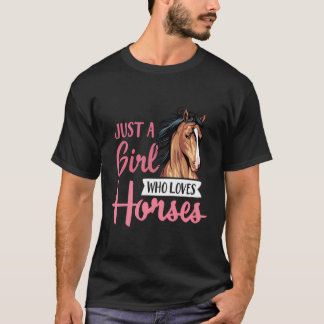 かわいい乗馬が好きな女の子 Tシャツ