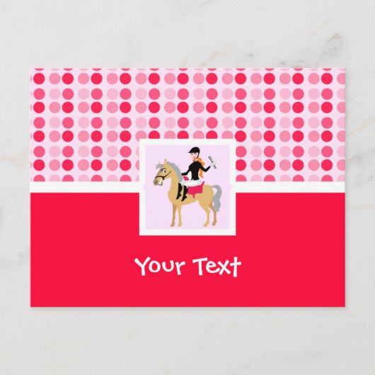 かわいい乗馬の女の子。 ポストカード (正面)