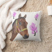 かわいい乗馬の純血種の馬の枕 クッション (ブランケット)