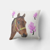 かわいい乗馬の純血種の馬の枕 クッション (裏面)