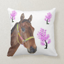 かわいい乗馬の純血種の馬の枕 クッション